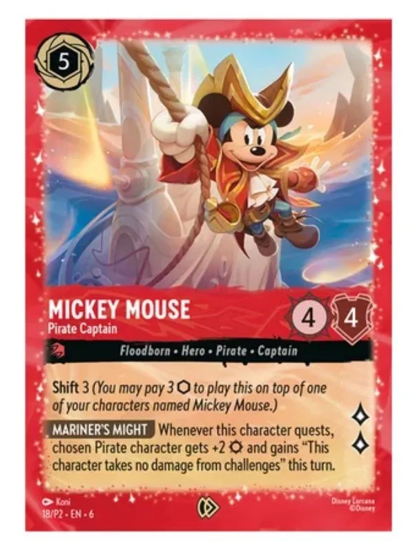 Lorcana パイレーツミッキー (ミッキーマウス) コストコプロモ Costco has a Red Boarder Mickey Pirate Captain Promo and it Looks